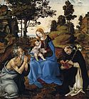 Sts Canvas Paintings - The Virgin and Child with Sts